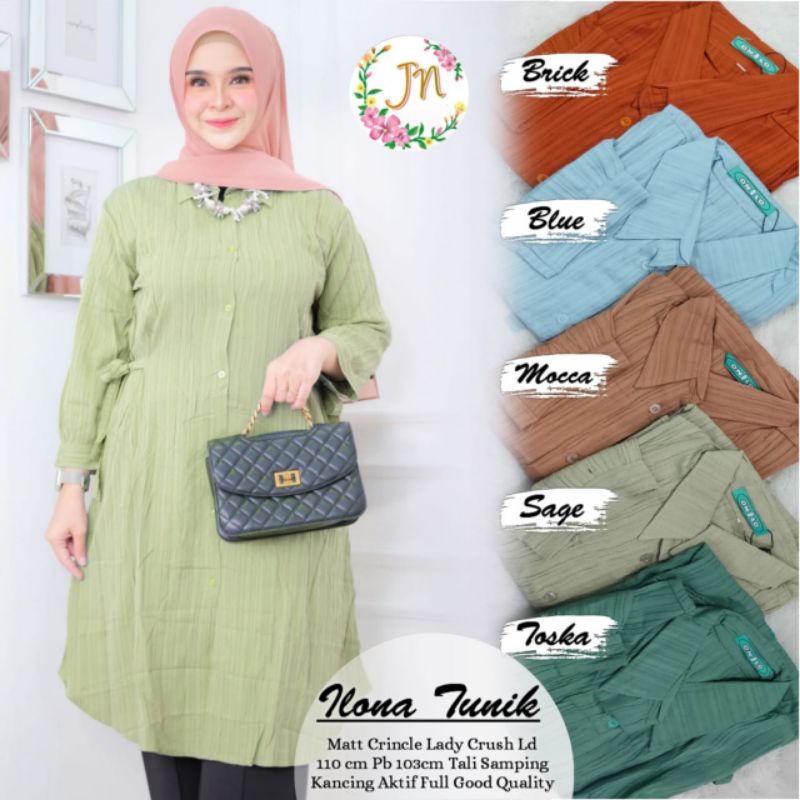 tunik cewek polos, Ilona tunik, baju cewek polos, tunik cewek polos terbaru kekinian