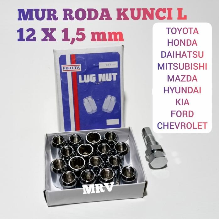 MUR BAUT RODA VELG BAN MOBIL KUNCI L FUJITA UKURAN 12X1.5 MM