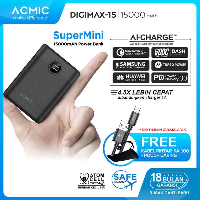Powerbank Acmic Digimax Supermini Digital Aicharge Power Bank (Qc4 + Pd + Vooc)