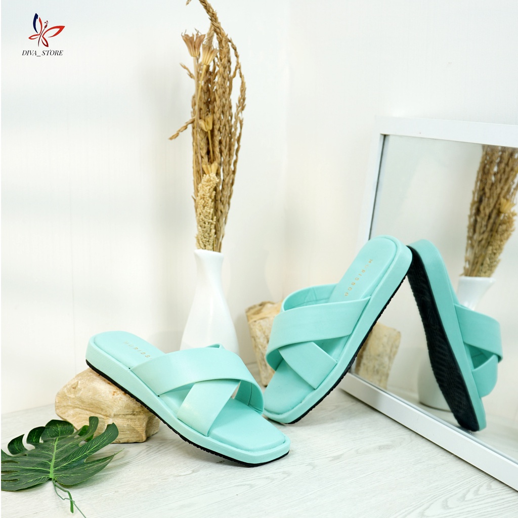 flash sale 7,7 Sendal Wanita OOTD Casual Wanita Silang AB 11