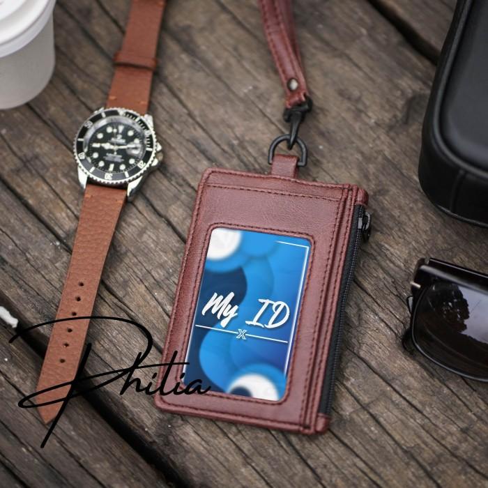 

Best Seller Id Card Lanyard Kulit Custom Tulisan Logo / Name Tag Custom Meluwe