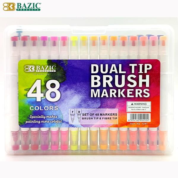 

Best Seller Bazic 48 Colors Dual Tip Brush Markers