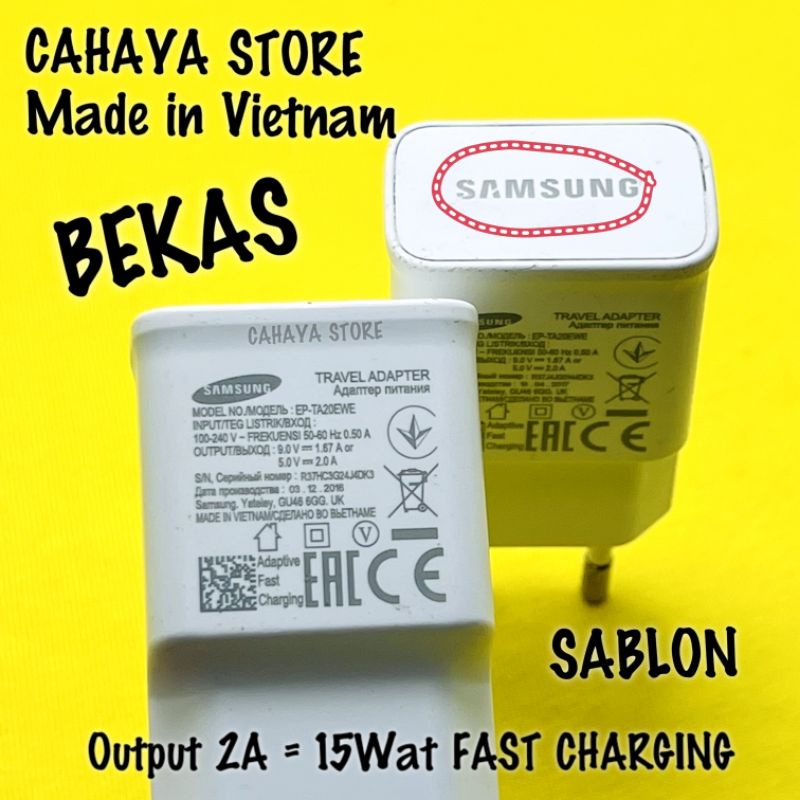 Kepala Charger SMG Fast Charging Bekas A52016 A72016 S6Flat S6Edge S7 S7Edge S7Flat S7Plus Note5 Not