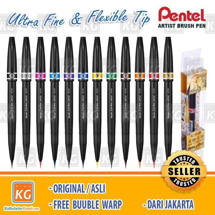 

Best Seller Pentel Fude Touch Ultra Fine Brush Sign Pen Artist Sesf 30C Lettering