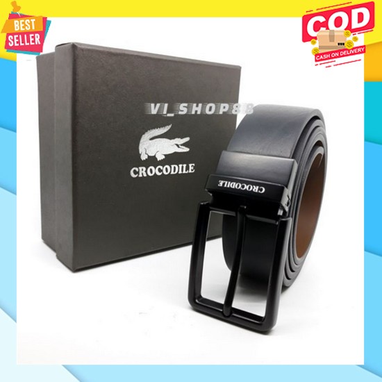 Ikat Pinggang Kanvas Motig Silang Anti Airport Detector Ikat Pingang Pria Gesper Tali Pingang Keren 