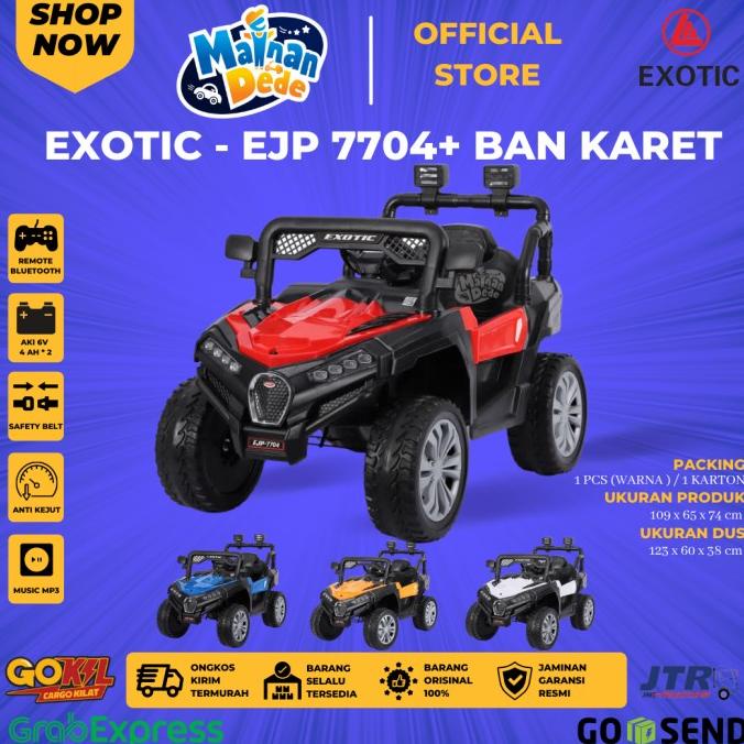 Mainan Mobil Aki Anak jeep Exotic EJP 7704 / EJP 7704+ BAN KARET