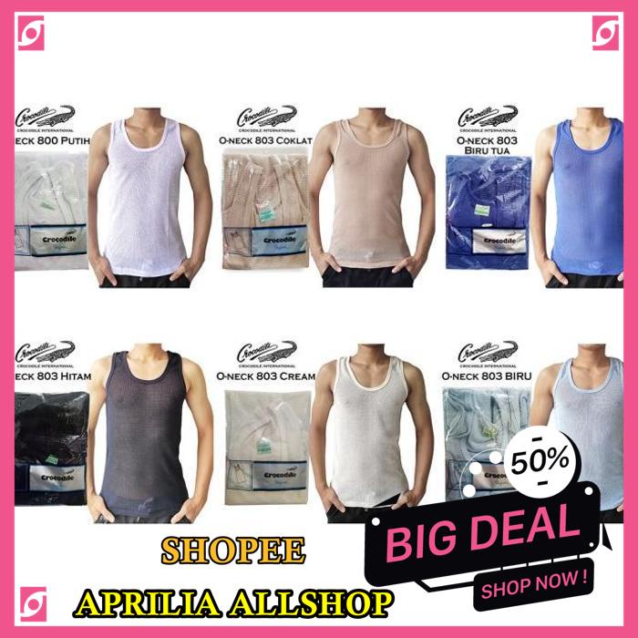 SINGLET CROCODILE JALA KAOS DALAM PRIA - 1 PCS HIGHT QUALITY