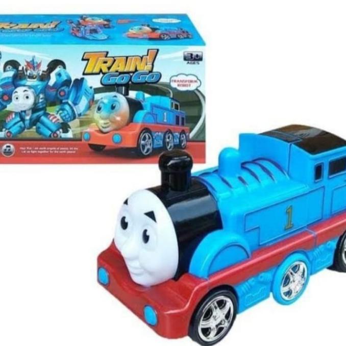 mainan kepala kereta api Thomas robot baterai musik