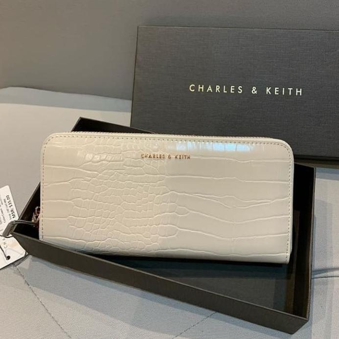 TERBARU dompet charles and keith Ck Long Croco Wallet Ori