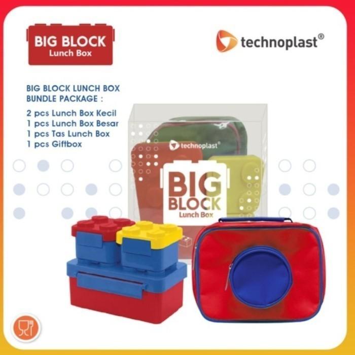 Terlaris Technoplast Big Block Lunch Box Set / Kotak Makan/ Bekal Lego