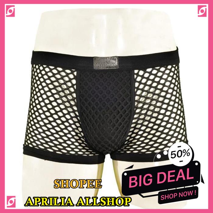 CELANA BOXER PRIA TRANSPARAN - UNDERWEAR SEXY PRIA - 1 PCS BAHAN BERKUALITAS