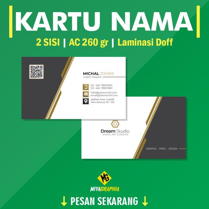

Cetak Kartu Nama 2 Sisi | LAMINASI DOFF |Miyagraphia