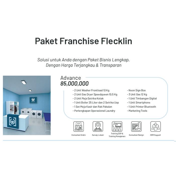 Terlaris Franchise Laundry | Paket Advan 85Jt | Mesin Laundry | Laundryflecklin