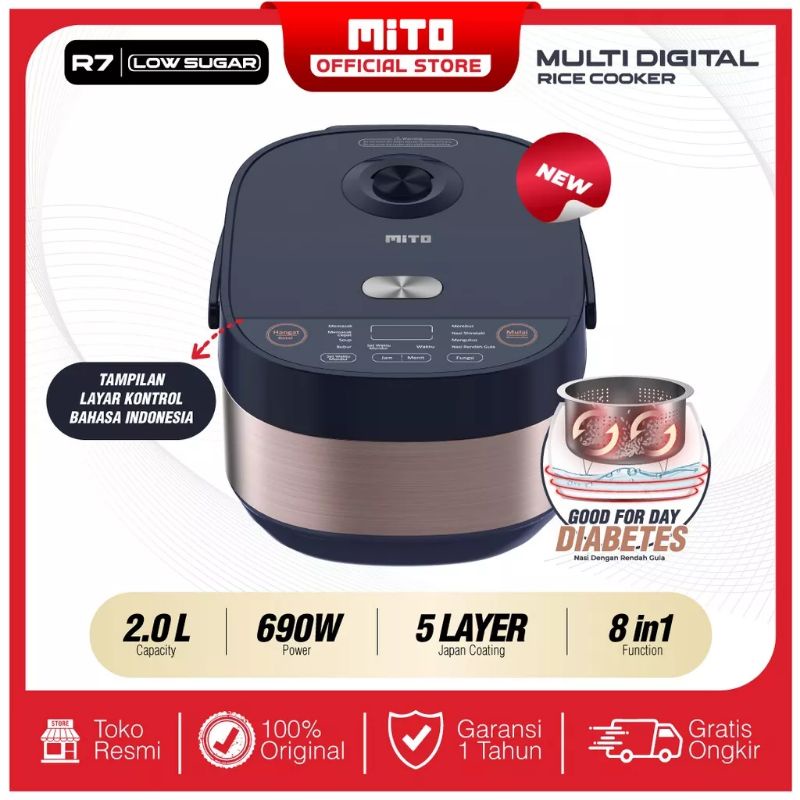 MITO RICE COOKER LOW SUGAR LOW CARBO 2L R7