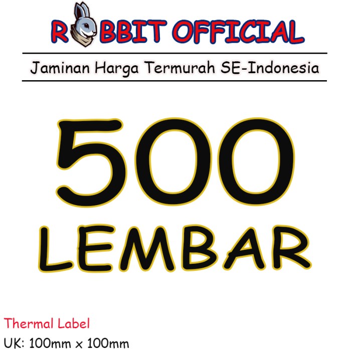 

Aurealiamall Promo 1 Box, Kertas Thermal Label Sticker Barcode 100X100 Mm 500 Pcs