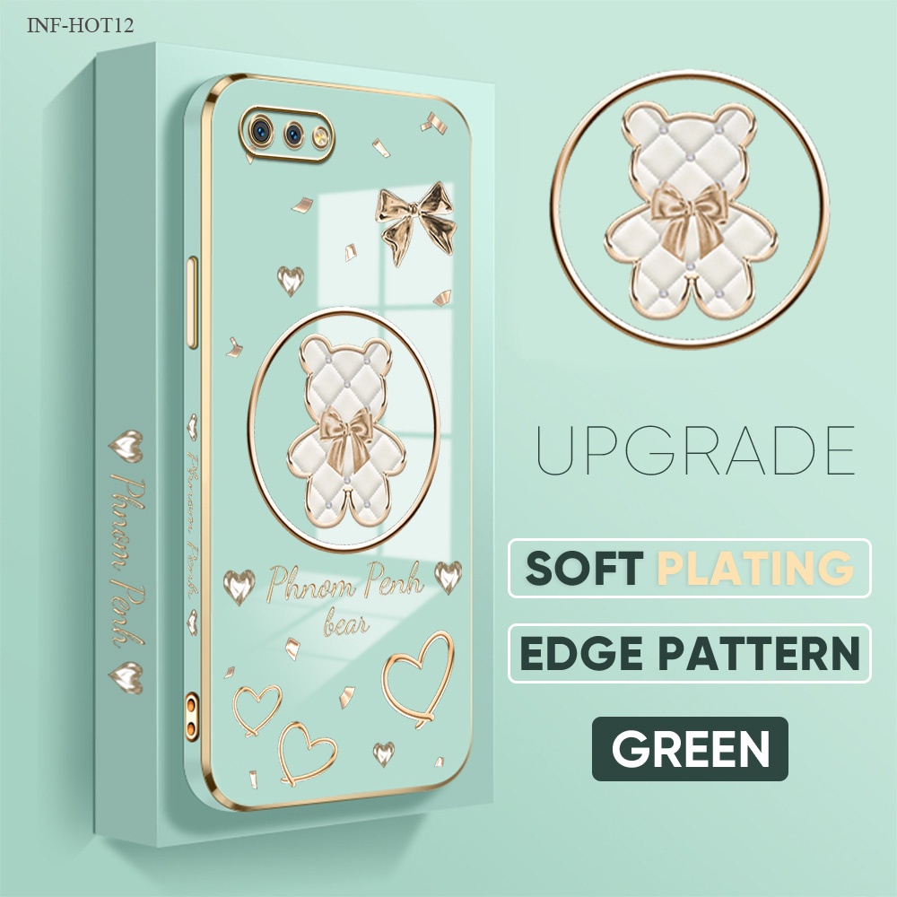 Infinix Hot 12 12i 11 11S 10 10S 9 8 NFC Pro Play Phone Case Free Tali Gantungan Untuk Case Casing Cover Phone Case Hp Handphone Soft Softcase Cassing Butterfly Bear Full Protect