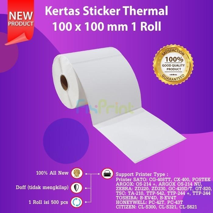 

Terlaris Label Thermal 100 X 100 Kertas Sticker Barcode 100X100 Mm Isi 500 Pcs