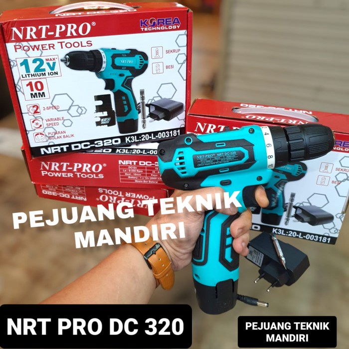 Terlaris Mesin Bor Cordless Nrt Pro Dc 320 12V / Cordless Drill Nrt Pro Dc320