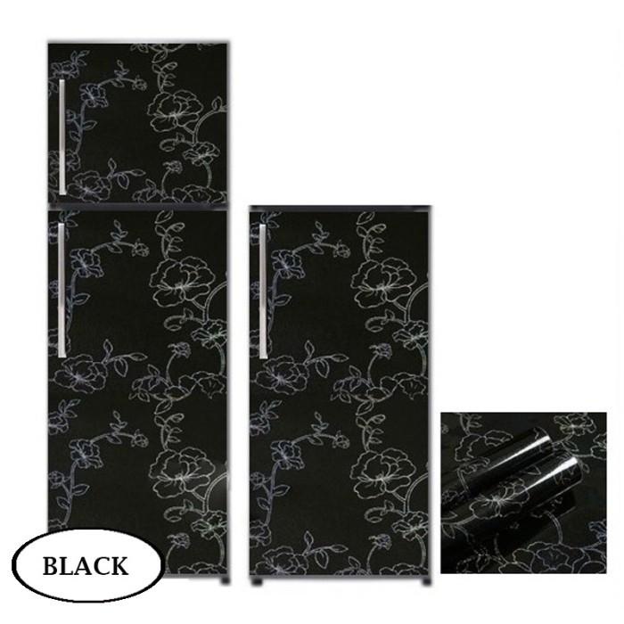 Stiker Kulkas 1 Dan 2 Pintu Sticker Lemari Es Motif Polos Bunga Murah