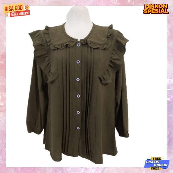 Baju Kuliah Cewek Atassn Wanita Blouse Kekinian Bju Termurah Cuci Gudang Kemeja Blus Kualitas Premiu