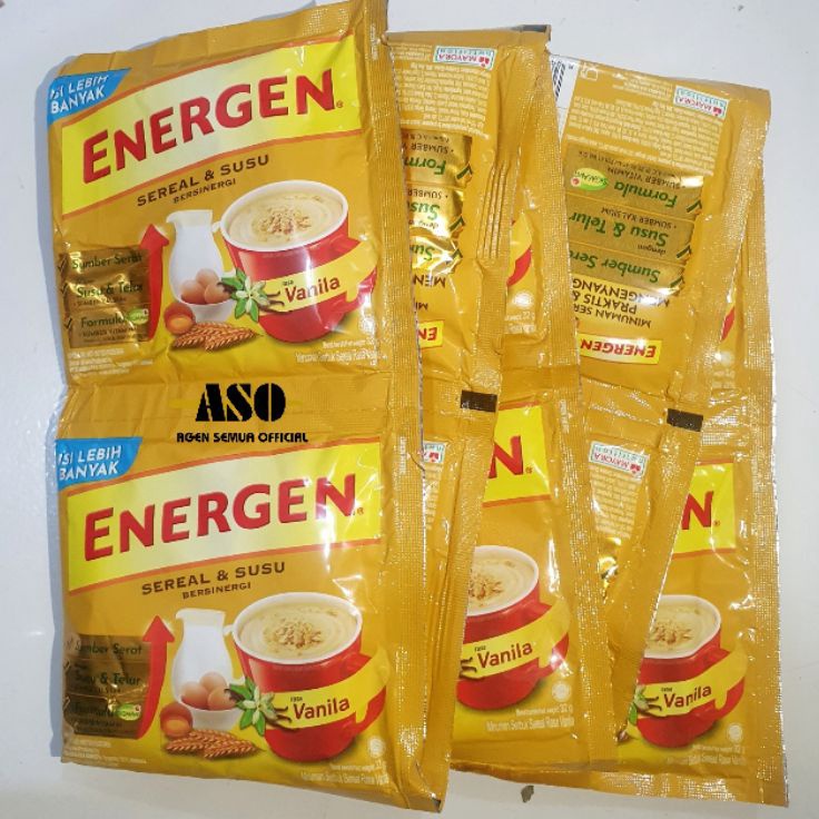 

➔➝✺❇ Energen vanila 32g RENCENG KEMASAN BARU ( isi 10pc) Laris