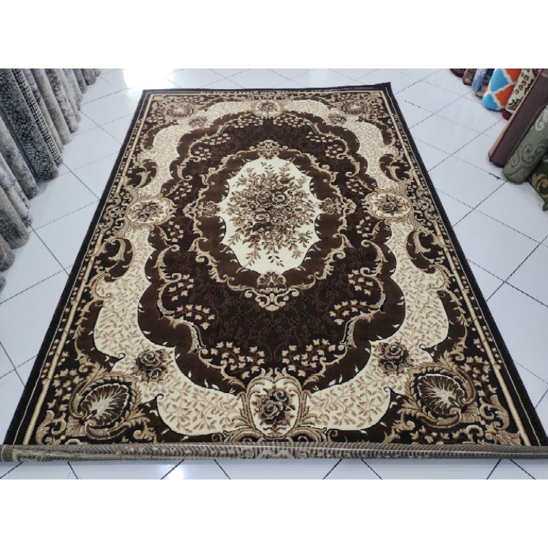 Karpet Concord 210x310 Permadani Tebal Mewah 7086 Coklat