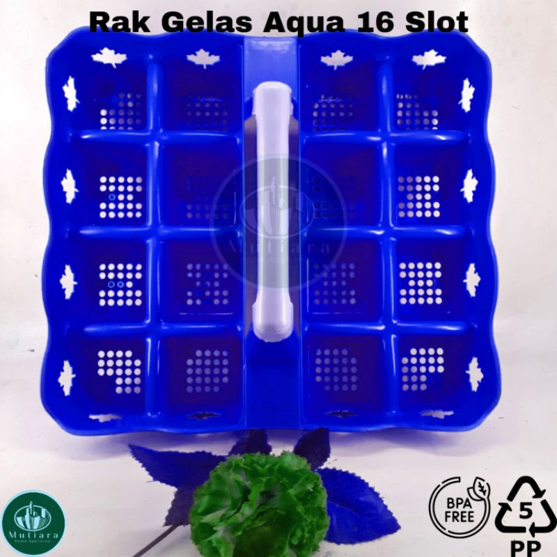 Rak Aqua Gelas 16 Lubang Slot | Rak Gelas Estetik Terbaru| Box Tempat Minum | Wadah Botol Air | Tray Air | Rak Gelas Plastik Meja Ruang Tamu | Kantor