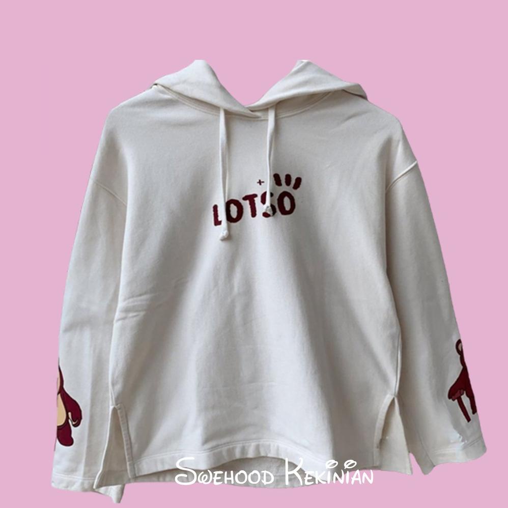 FEB085 LOTSO BEAR BELAH SAMPING PREMIUM Sweater Hoodie Crewneck Korean Style Wanita Kekinian Baju At