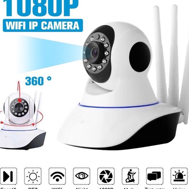New Stock Smart IP camera v380pro CCTV Infrared - Kamera cctv Wifi 3 antena 5Mp