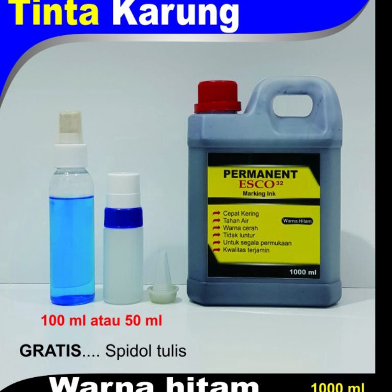 

Hot Sale.. Tinta karung esco / tinta spidol permanen hitam 1000 ml L70