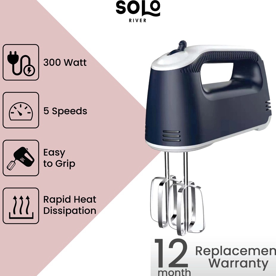 Serba Murah SOLO RIVER Hand Mixer Putih Pengaduk Telur Kue Mixer Tangan BERGARANSI Big Sale