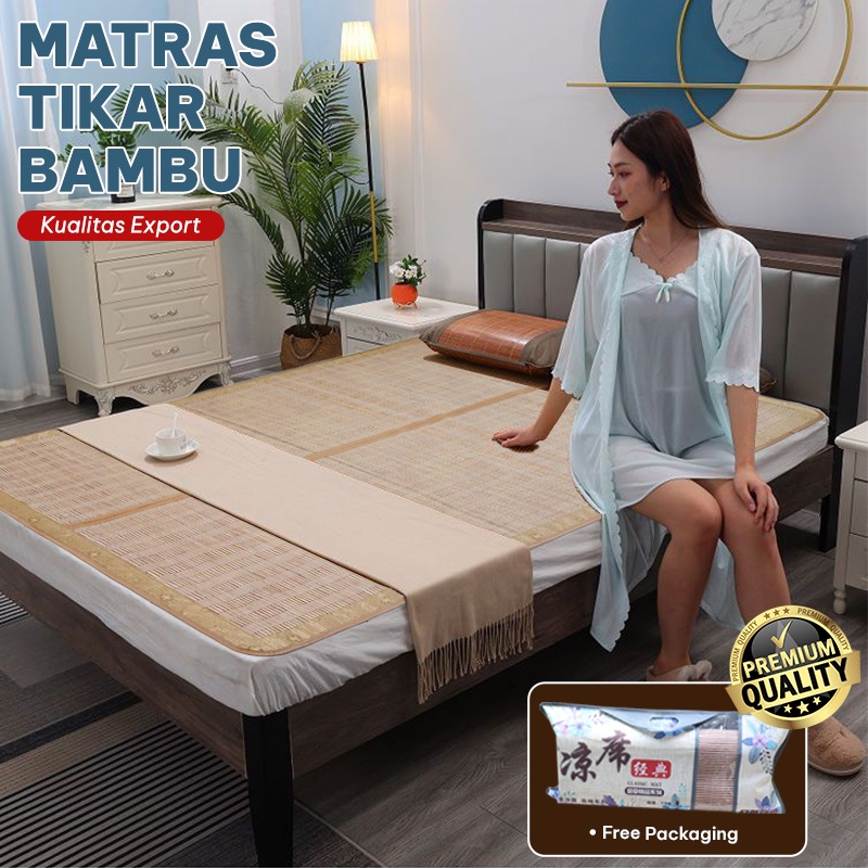 Tikar Bambu Import Jumbo Ukuran 180cm x 190cm Matras Bambu Pelindung Kasur Dua Sisi Termurah Terpopuler - X2A1