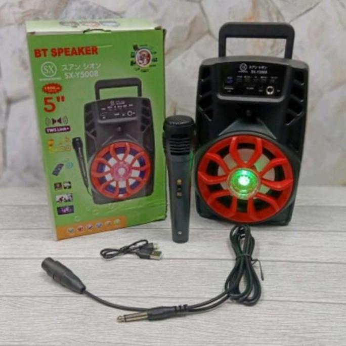 SHUANGXIONG SX Y5008 SPEAKER BLUETOOTH KARAOKE FREE MIC PORTABLE Y5008