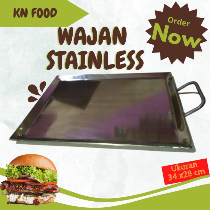 Terlaris Wajan Burger Stainless/Wajan Kebab / Persegi Panjang / Stainless