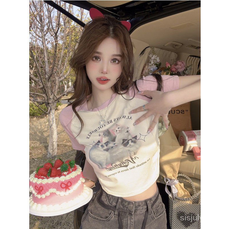 [✅BISA COD] #Sisjuly# Atasan Y2K wanita / kaos lengan pendek baru untuk wanita / atasan pendek Y2k y