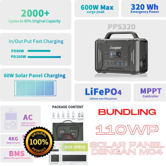 Energizer Power Station LiFePO4 Portable foldable solar panel 100 wp