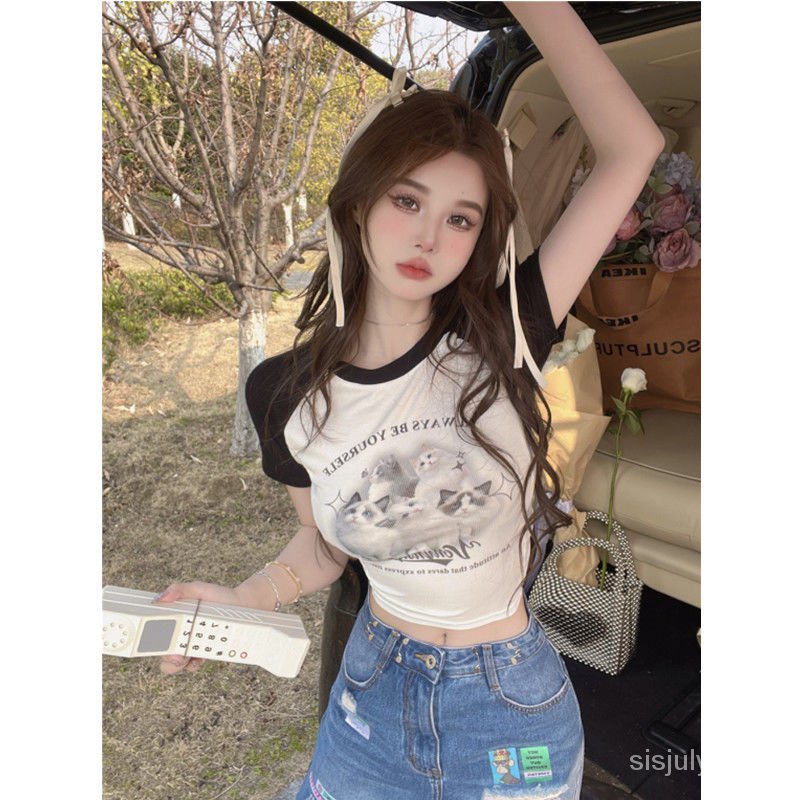 [✅BISA COD] #Sisjuly# Atasan Y2K wanita / kaos lengan pendek baru untuk wanita / atasan pendek Y2k y