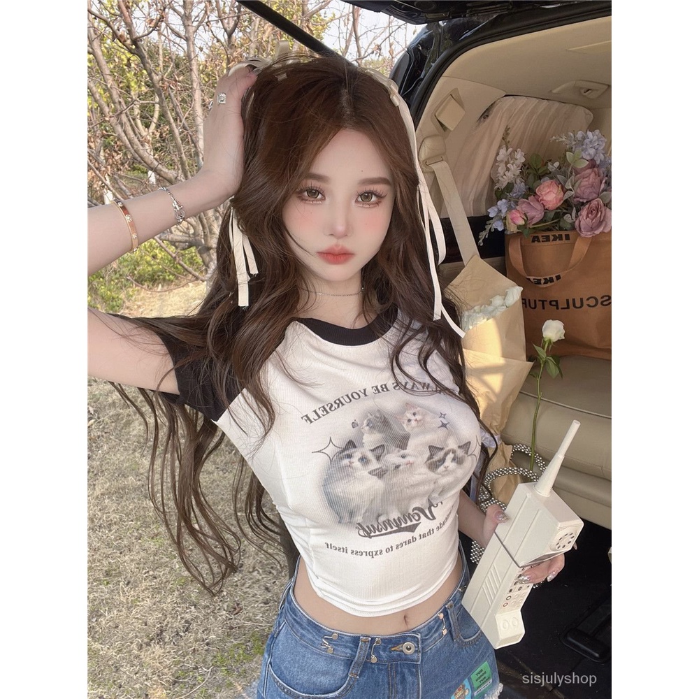 [✅BISA COD] #Sisjuly# Atasan Y2K wanita / kaos lengan pendek baru untuk wanita / atasan pendek Y2k y