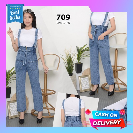 Overall Jeans Wanita Baju Kodok Wanita Jumpsuit Jeans Wanita Mc Girl Celana Jeans Overall / Celana