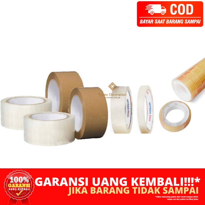 

(HOMEDECORA_ID) BERGARANSI OPP TAPE CLEAR BROWN LAKBAN LEM SELOTIP DAIMARU ALL VARIAN SEMUA UKURAN DAN WARNA BENING TRANSPARAN PUTIH COKLAT UNTUK PACKING PEKING BARANG PESANAN PAKET TOKO ATK JAMBI