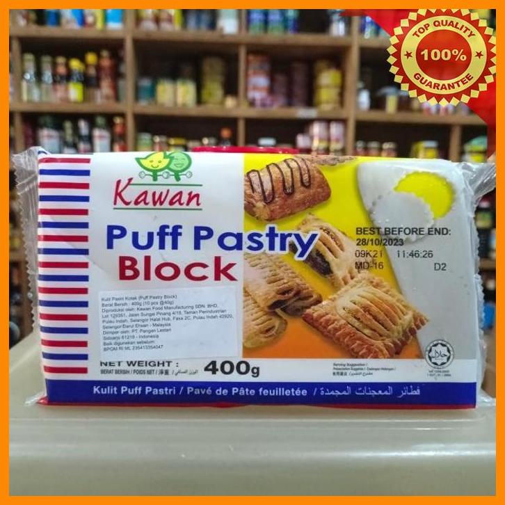 

(SUHA) KAWAN PUFF PASTRY BLOCK/ KULIT PASTRI KOTAK 400GR (10PCS @40GR)