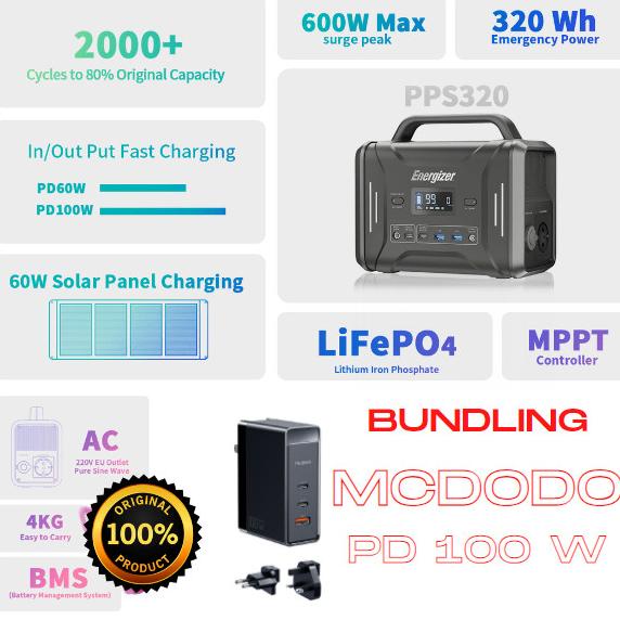 Portable power station energizer Power pack bundling PD 100w McDodo