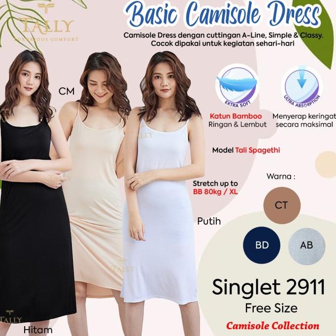 Basic Camisole dress Tally art.2911-singlet wanita panjang