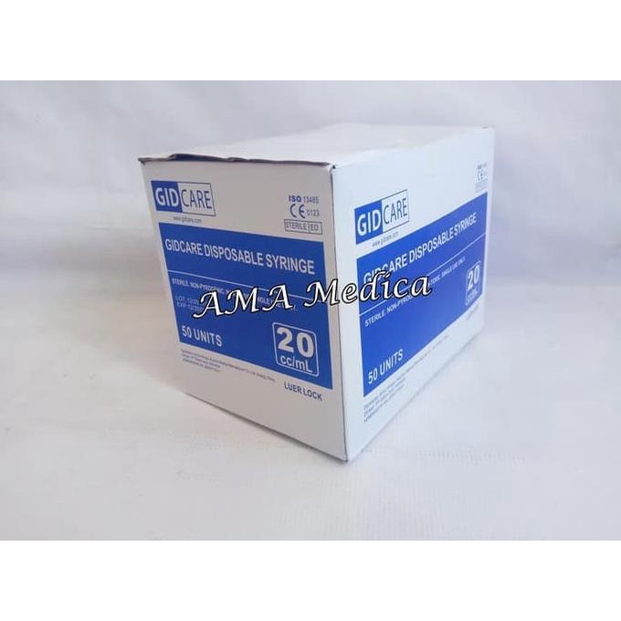 Alat Suntik Disposable Syringe Gidcare 20 cc Box Tanpa Jarum Gid Care tom02