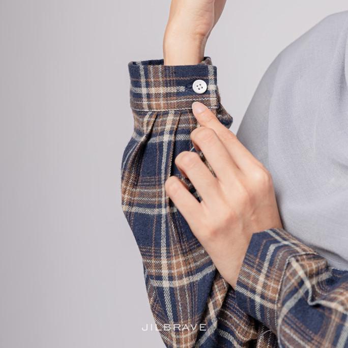 Wendy Dress 5.0 Jilbrave Boyish Style Warna Navy Grey