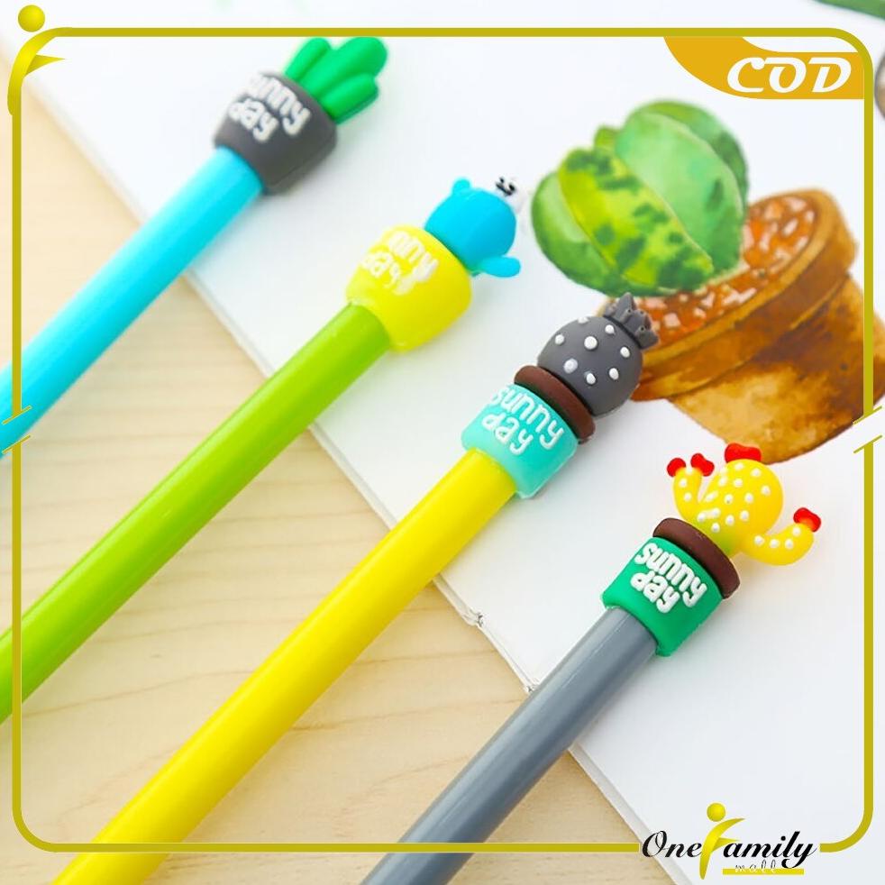 

ONE-A16 Pulpen Gel Karakter Kaktus / Pena Kaktus / Bolpen Gel / Pulpen Lucu Unik Bentuk Pot Kaktus