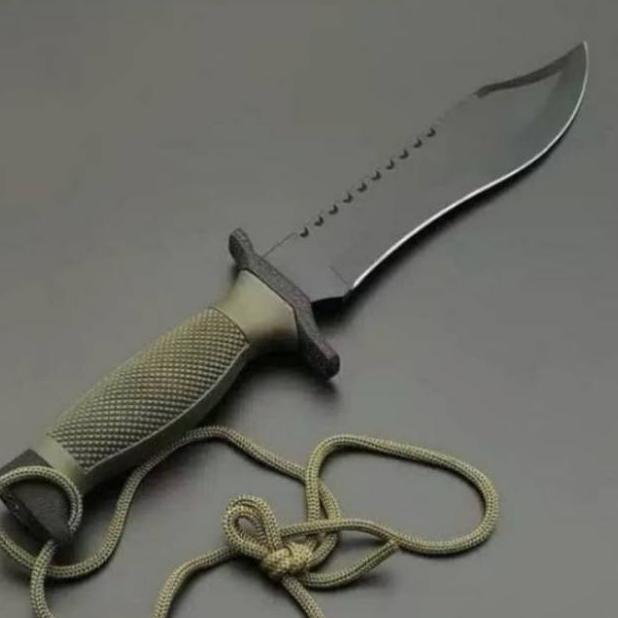 IAN065 PISAU  AITOR NEGRO HIJAU OUTDOOR SURVIVALI ++