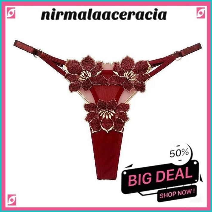 CELANA DALAM RENDA WANITA SEXY TRANSPARAN G STRING BISA DI SESUAIKAN THONGS  