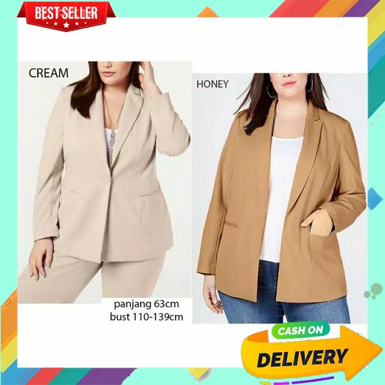Blazer Wanita Korea Long Vest Outerwear Import Premium Terlaris Casual Blazer Baju Kantor Terbaru Be