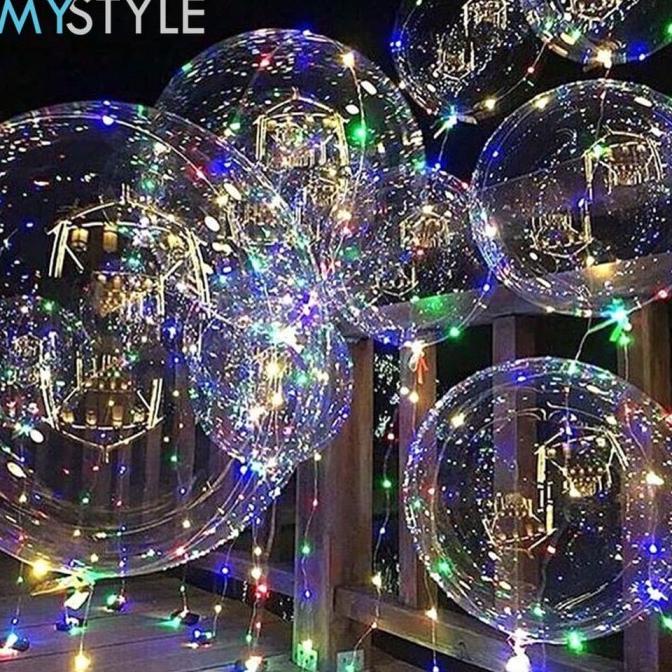 BOBO BALON BALON TRANSPARAN BALON LED BALON LAMPU TUMBLR BALON MURAH